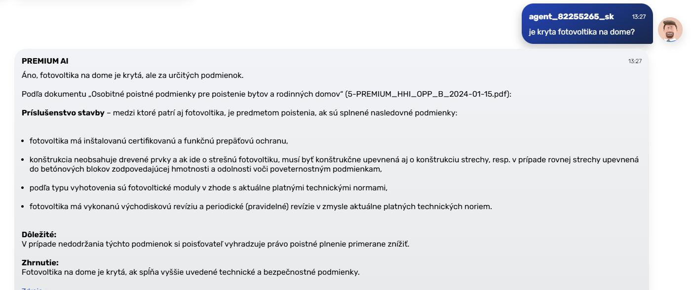 AI asistent - poisťovňa PREMIUM